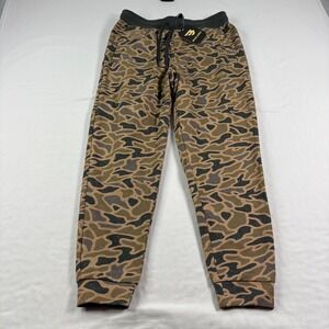 Burlebo Jogger Sweatpants Mens Small Brown Camo Tapered Lounge Casual NEW